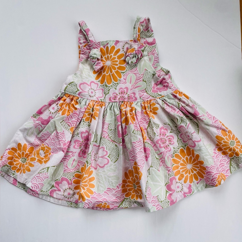Baby girl floral knot tie dress - Muchilunga boutique-6-12 months